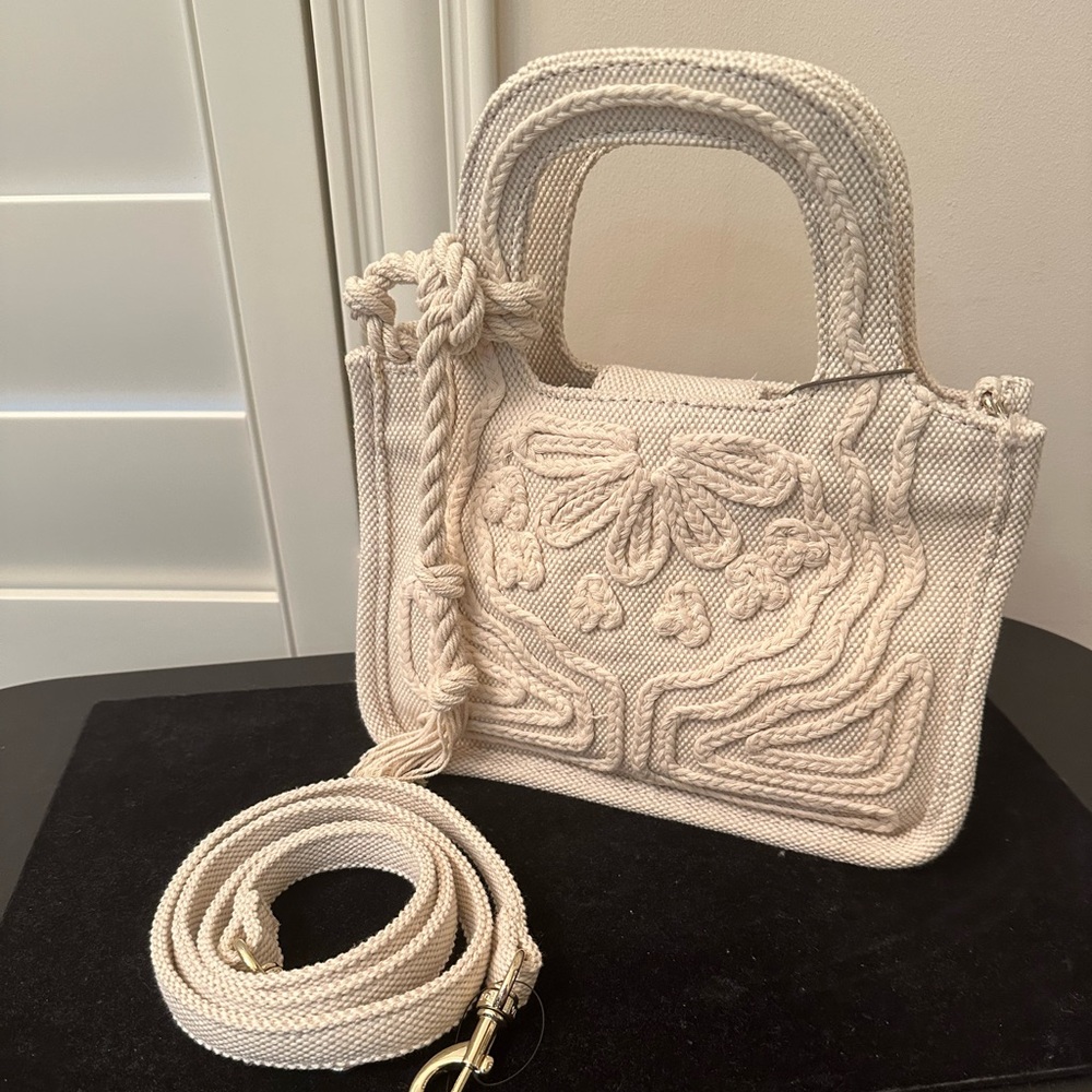 Vince Camuto Oriel Natural Canvas handbag NWT